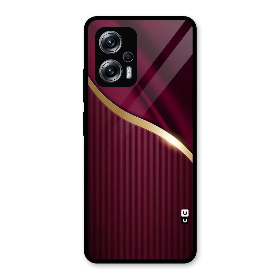 Smooth Maroon Glass Back Case for Redmi K50i
