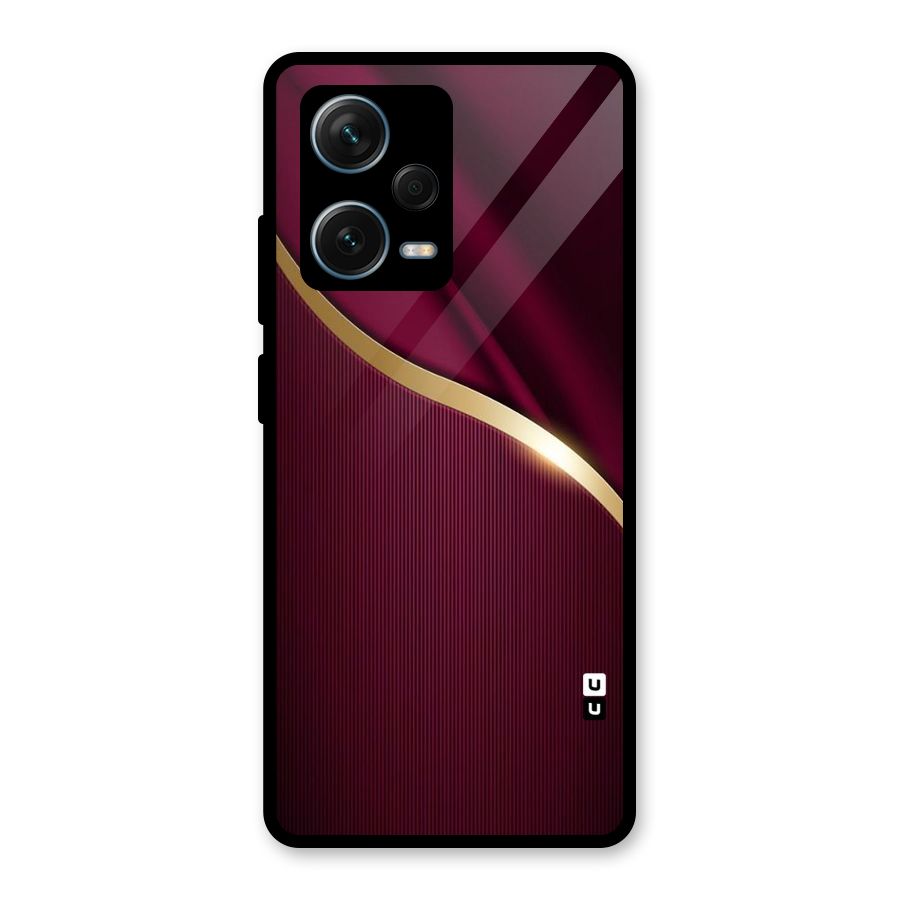 Smooth Maroon Glass Back Case for Redmi Note 12 Pro Plus 5G