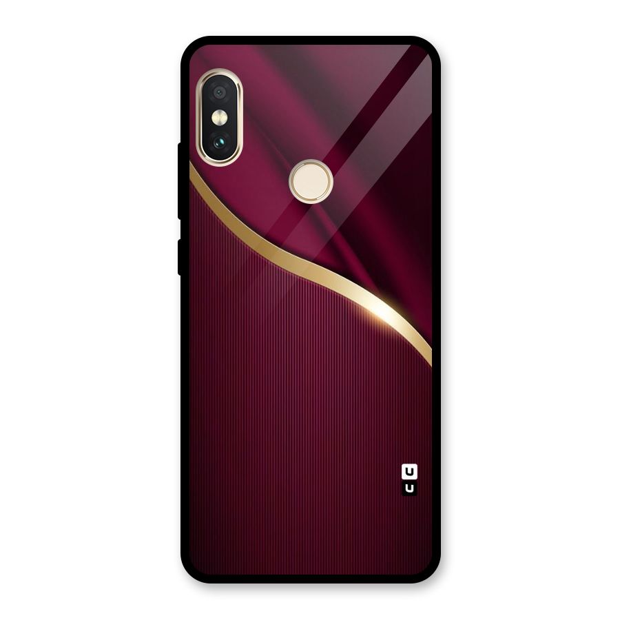 Smooth Maroon Glass Back Case for Redmi Note 5 Pro