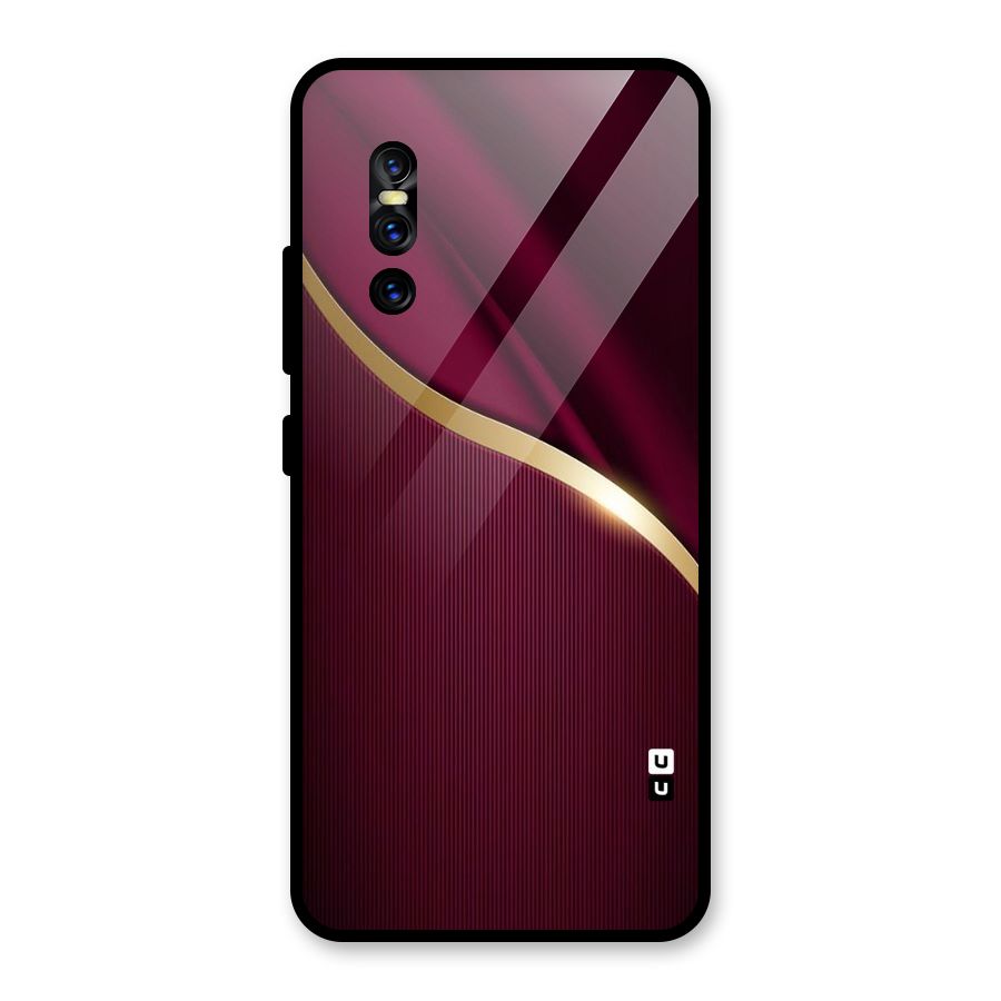 Smooth Maroon Glass Back Case for Vivo V15 Pro