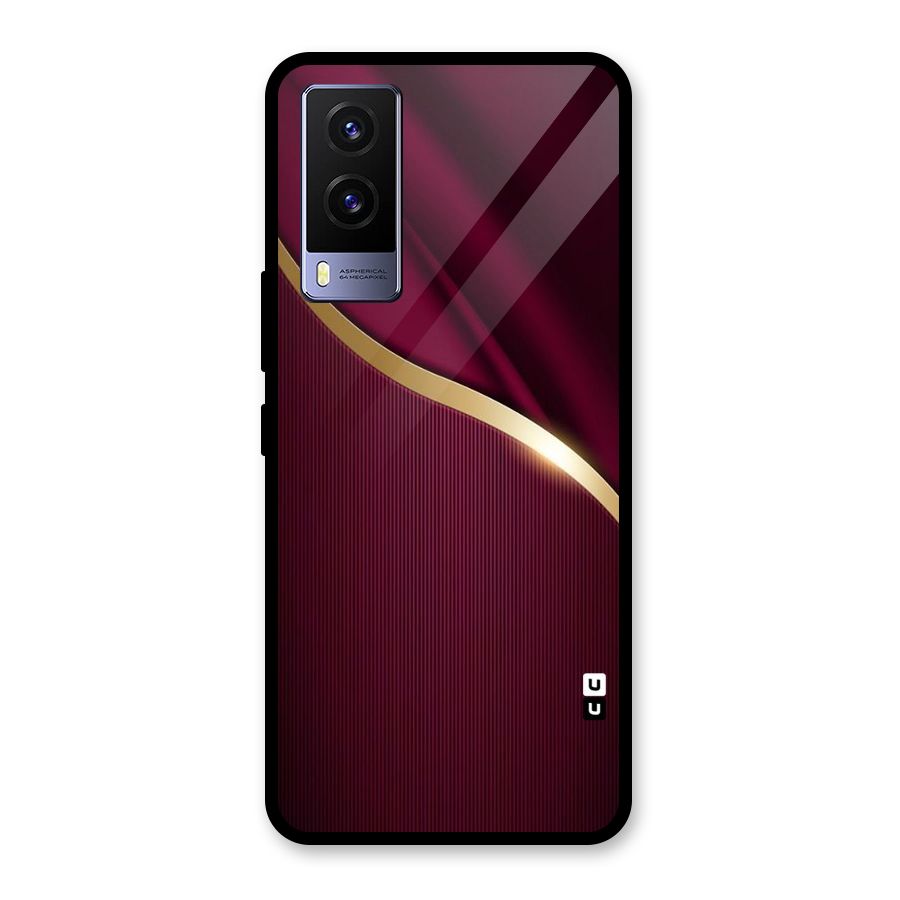Smooth Maroon Glass Back Case for Vivo V21e 5G