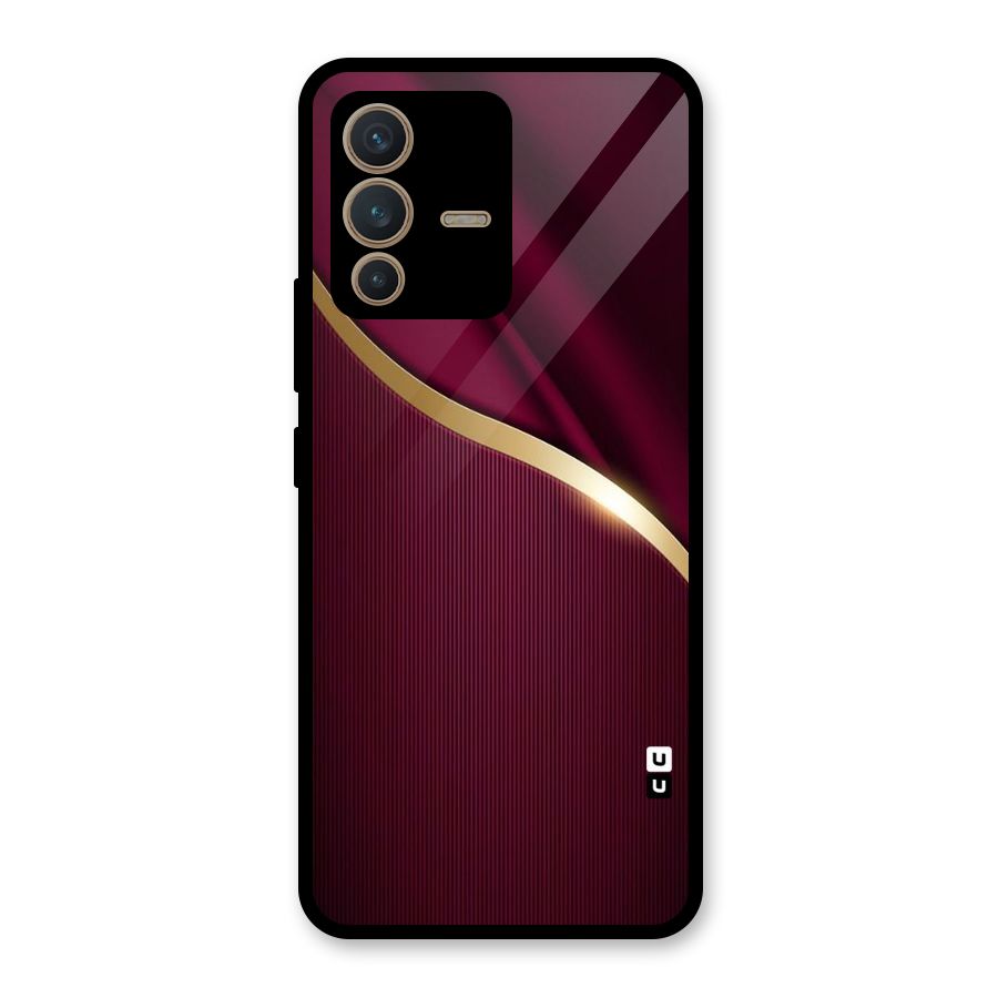 Smooth Maroon Glass Back Case for Vivo V23 5G