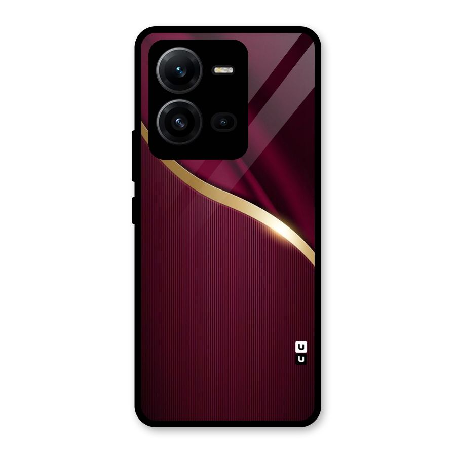 Smooth Maroon Glass Back Case for Vivo V25