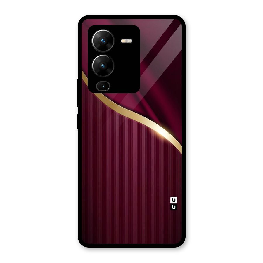 Smooth Maroon Glass Back Case for Vivo V25 Pro