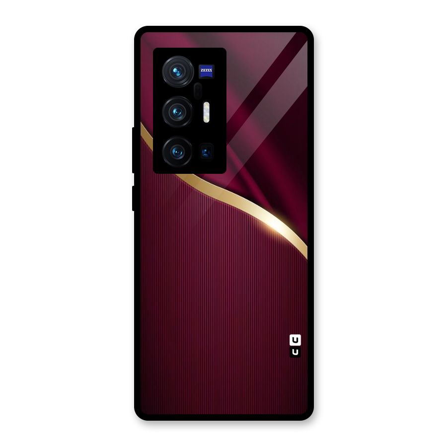 Smooth Maroon Glass Back Case for Vivo X70 Pro Plus