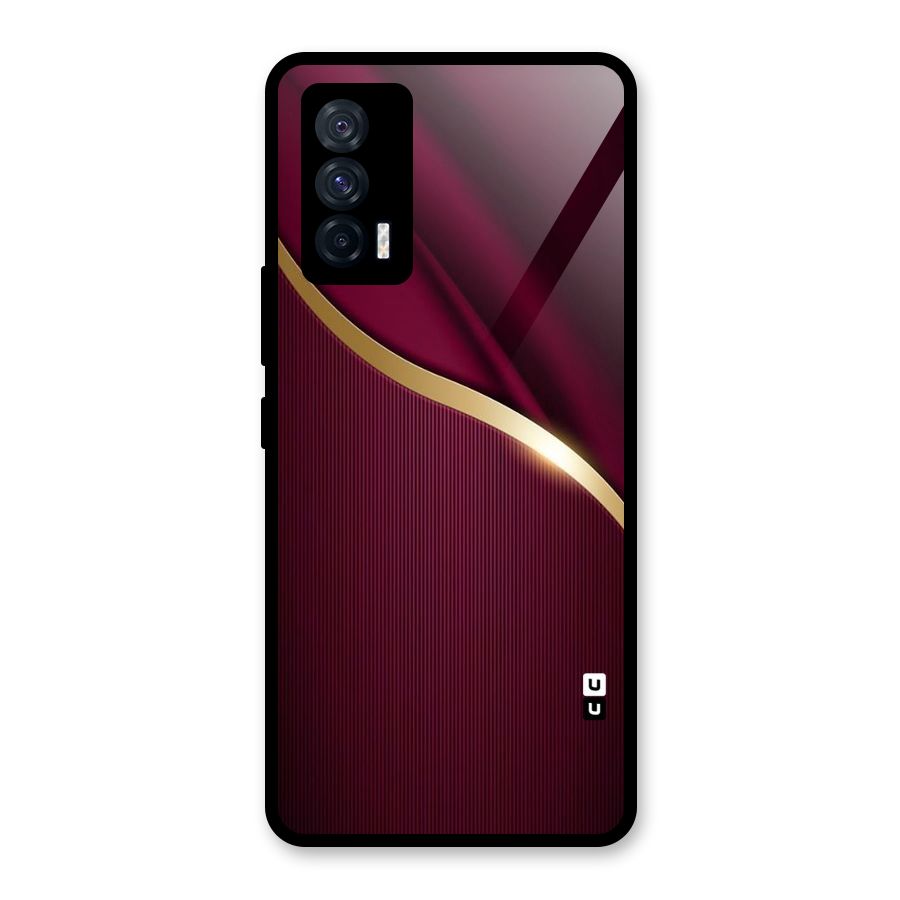 Smooth Maroon Glass Back Case for Vivo iQOO 7 5G