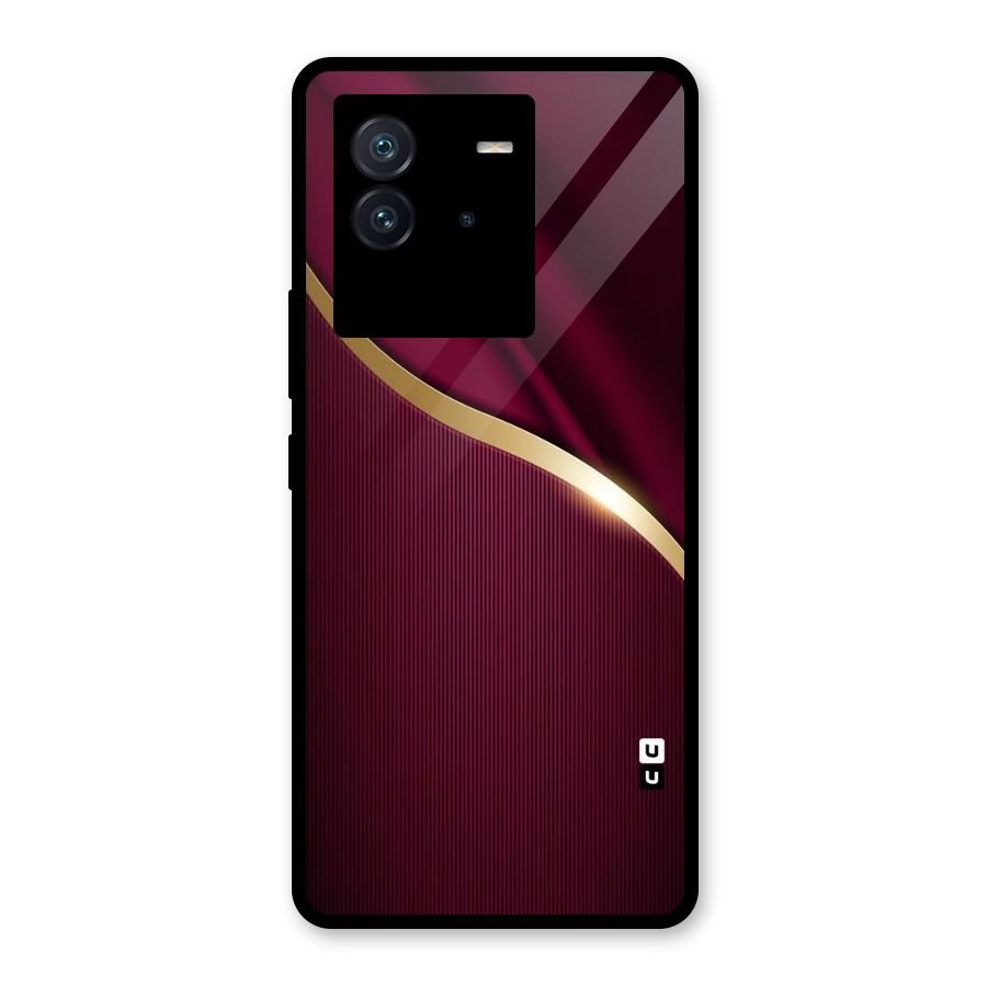 Smooth Maroon Glass Back Case for Vivo iQOO Neo 6 5G
