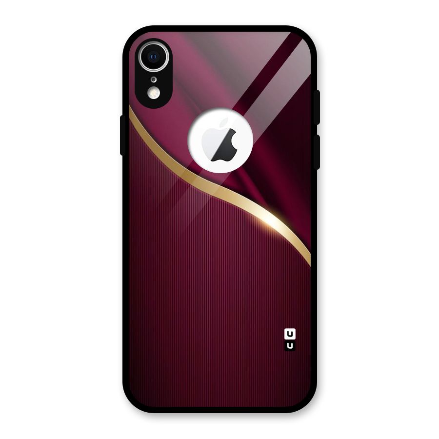 Smooth Maroon Glass Back Case for iPhone XR Logo Cut