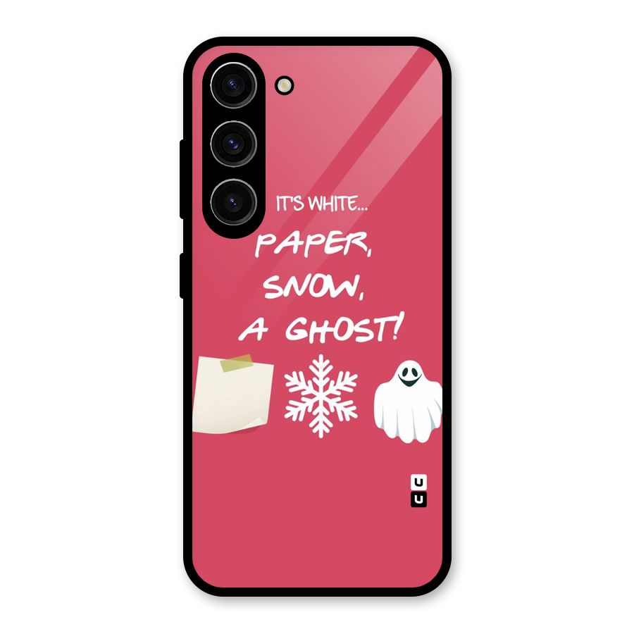 Snow Paper Glass Back Case for Galaxy S23