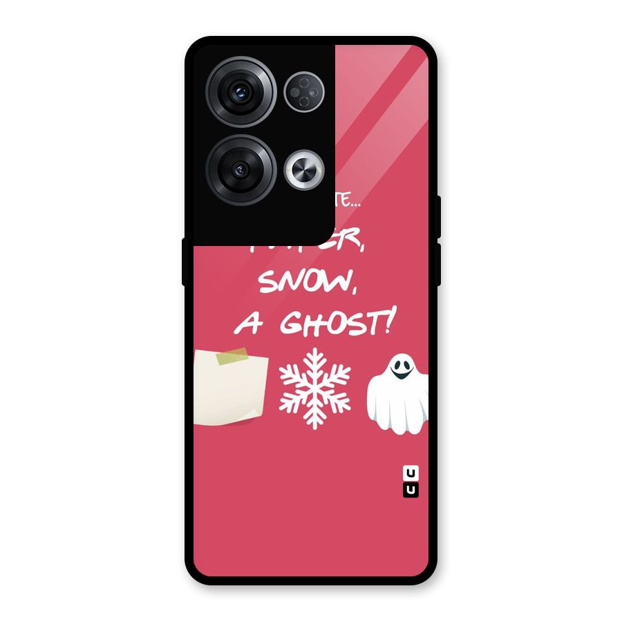 Snow Paper Glass Back Case for Oppo Reno8 Pro 5G
