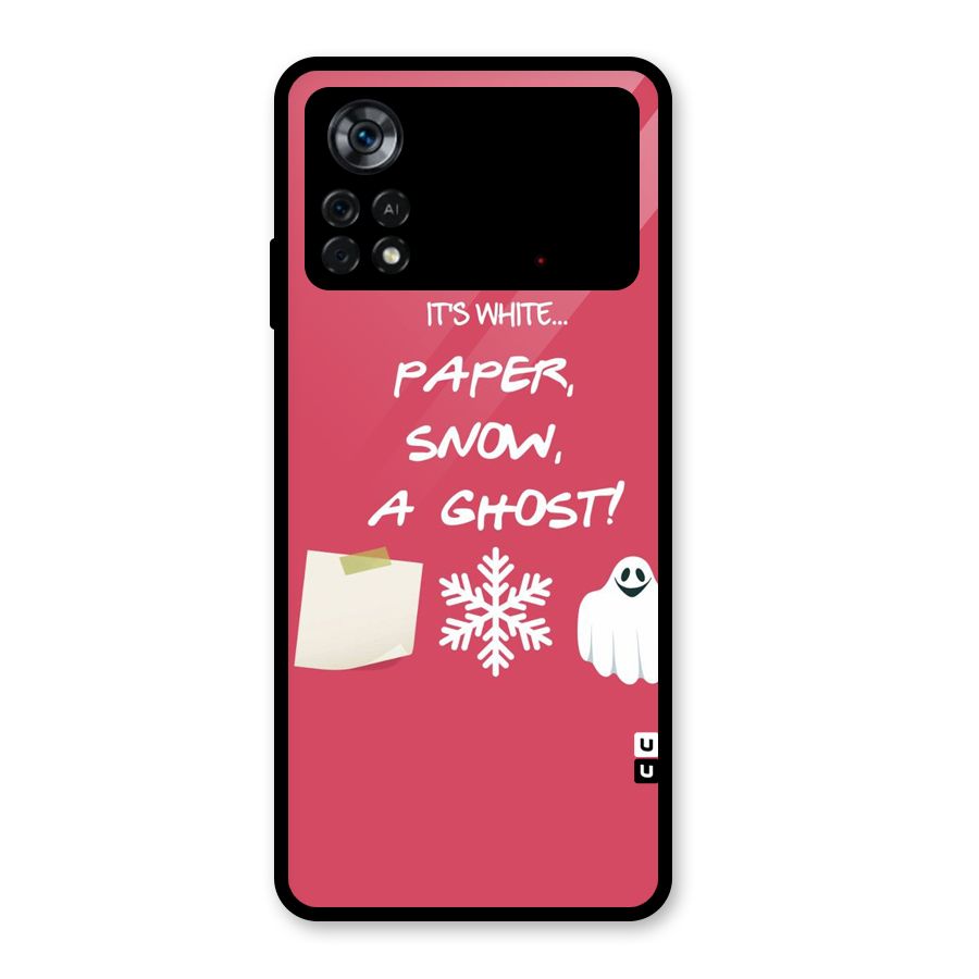 Snow Paper Glass Back Case for Poco X4 Pro 5G