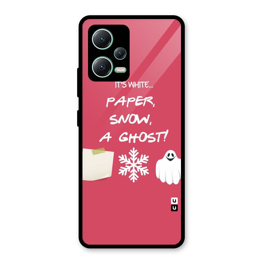 Snow Paper Glass Back Case for Redmi Note 12 5G