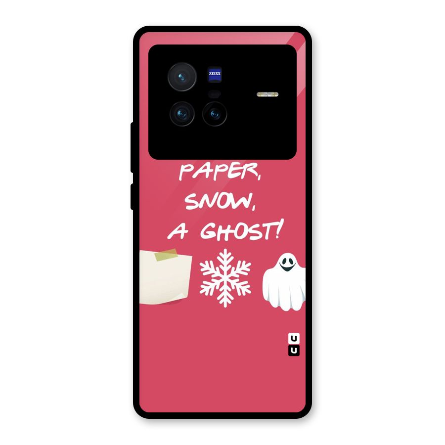 Snow Paper Glass Back Case for Vivo X80