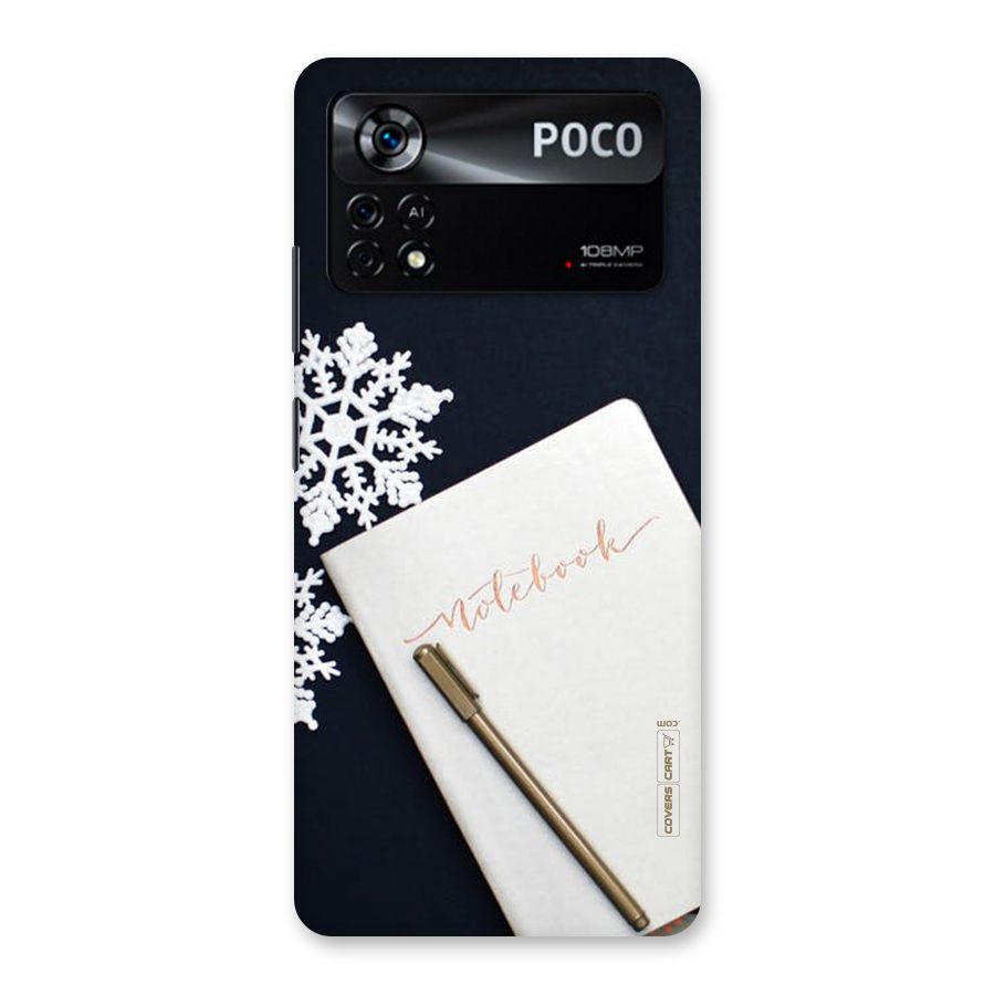 Snowflake Notebook Back Case for Poco X4 Pro 5G
