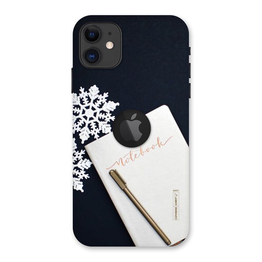 Snowflake Notebook Back Case for iPhone 11 Logo Cut