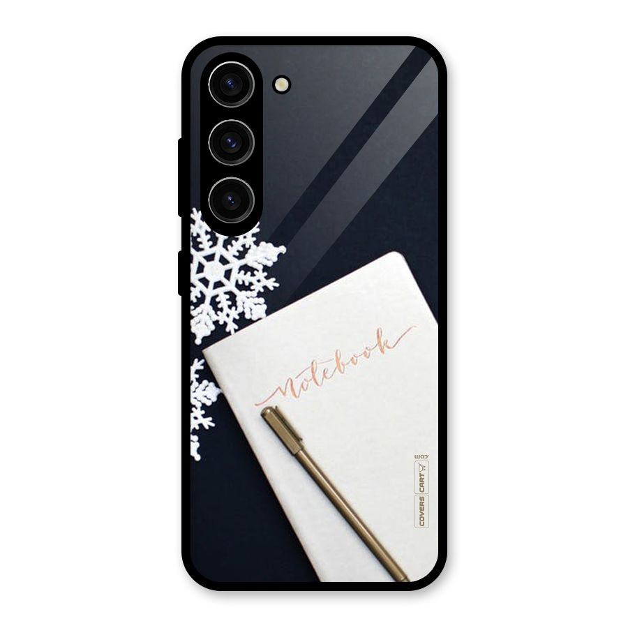 Snowflake Notebook Glass Back Case for Galaxy S23