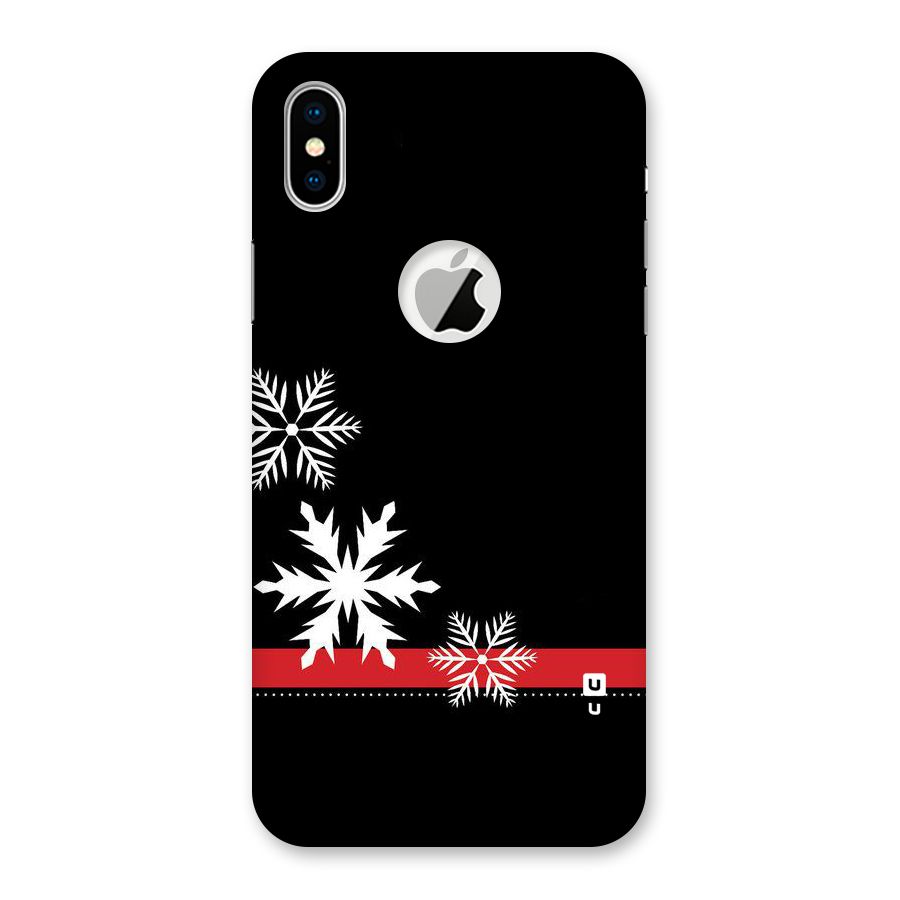 Snowflake Ribbon Back Case for iPhone X Logo Cut