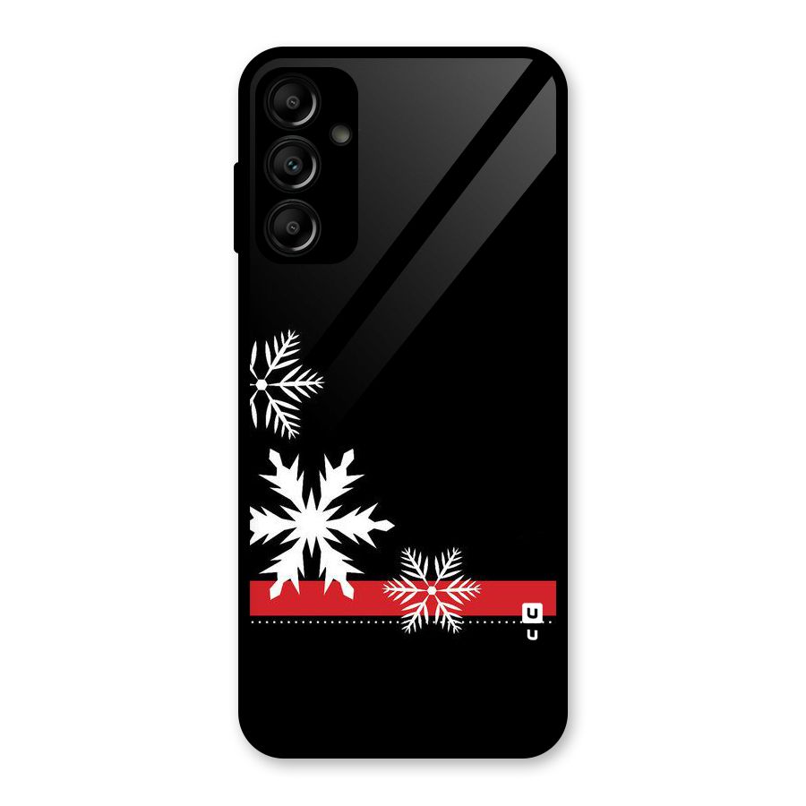 Snowflake Ribbon Glass Back Case for Galaxy A14 5G
