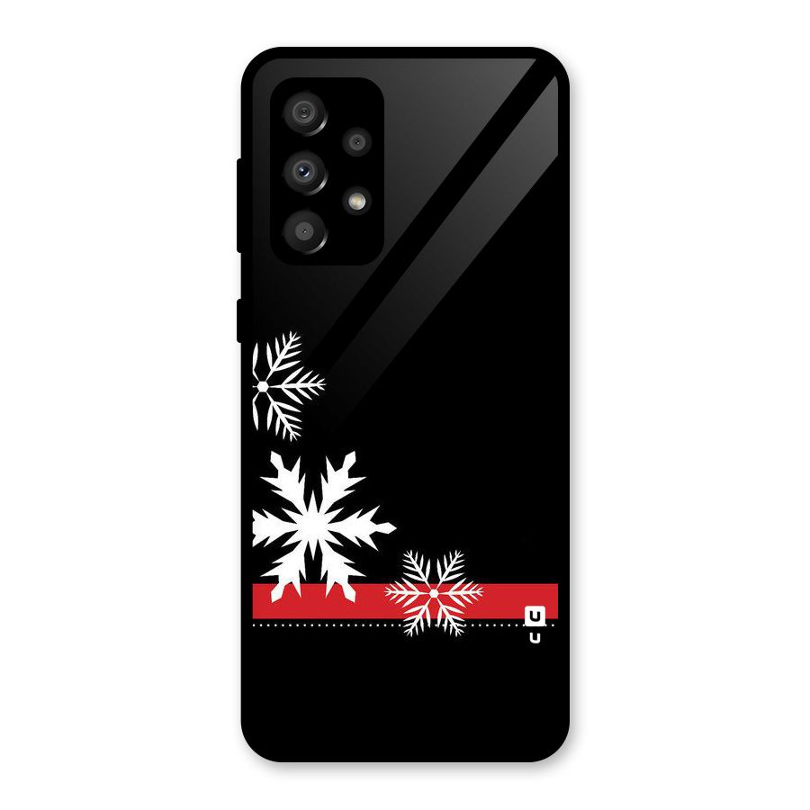 Snowflake Ribbon Glass Back Case for Galaxy A32