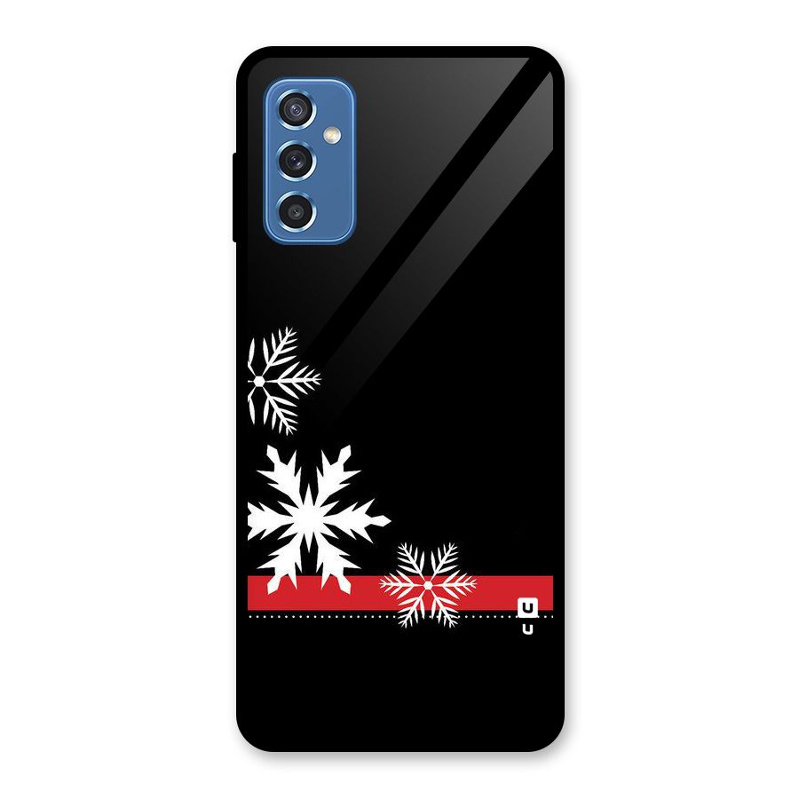 Snowflake Ribbon Glass Back Case for Galaxy M52 5G