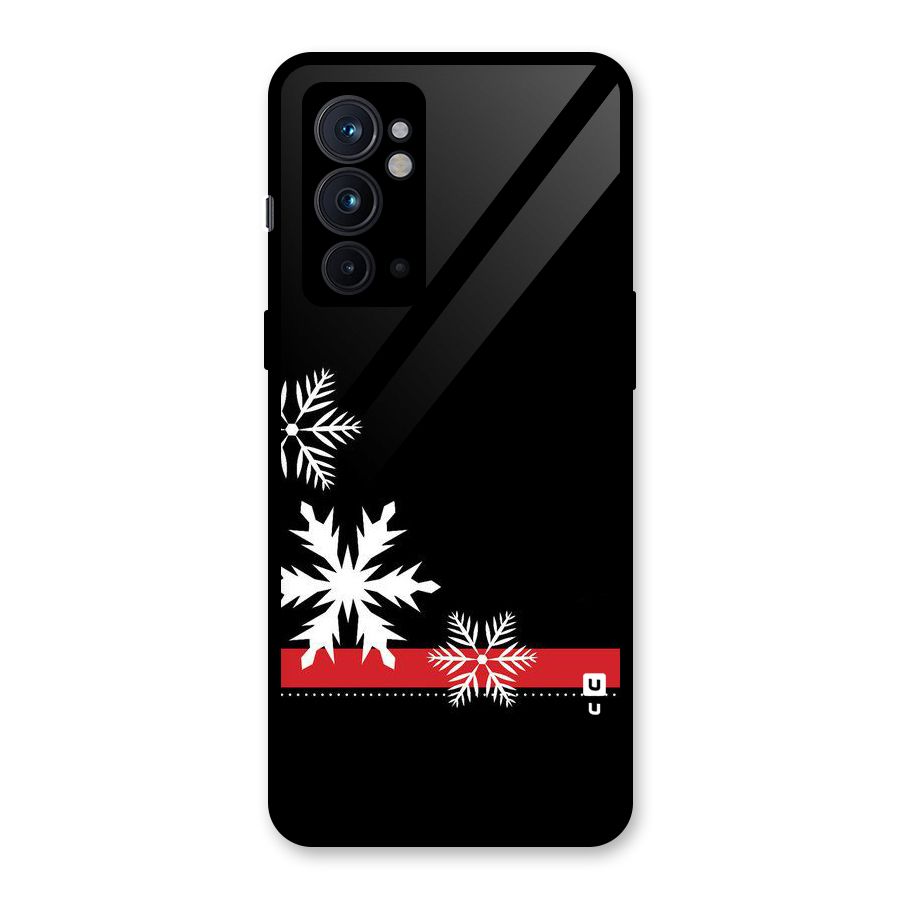 Snowflake Ribbon Glass Back Case for OnePlus 9RT 5G