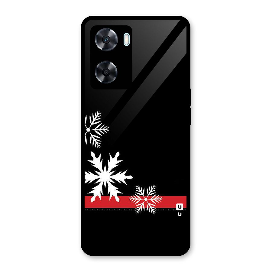 Snowflake Ribbon Glass Back Case for Oppo A77