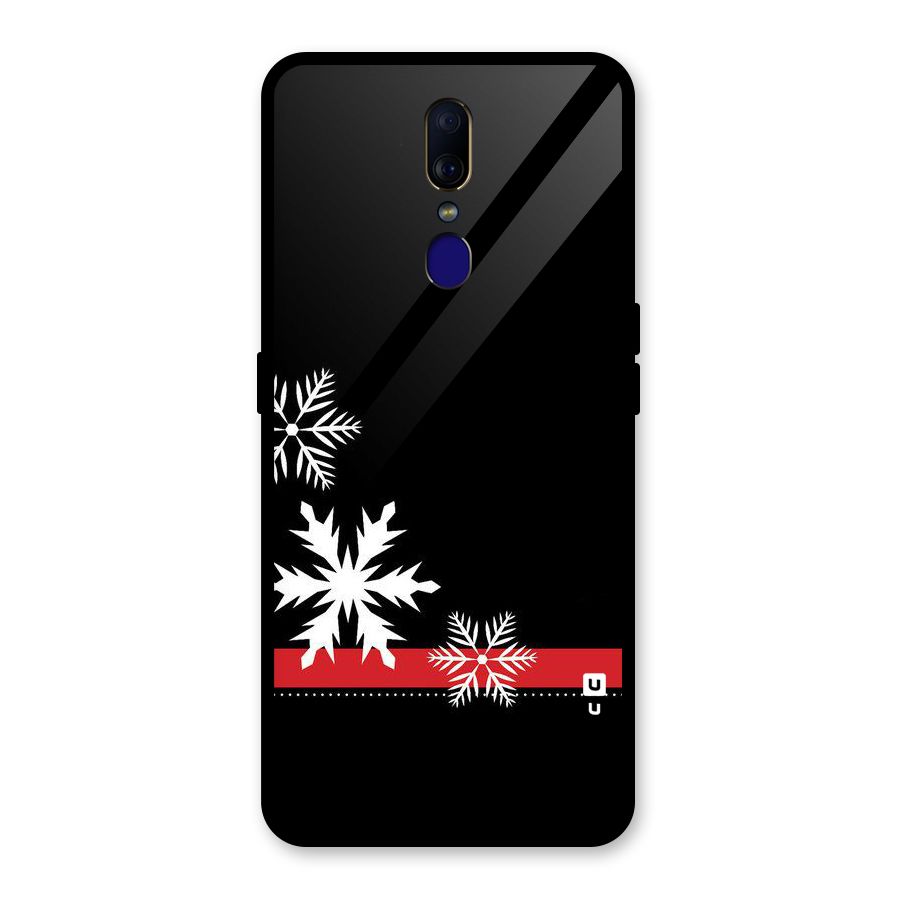 Snowflake Ribbon Glass Back Case for Oppo F11