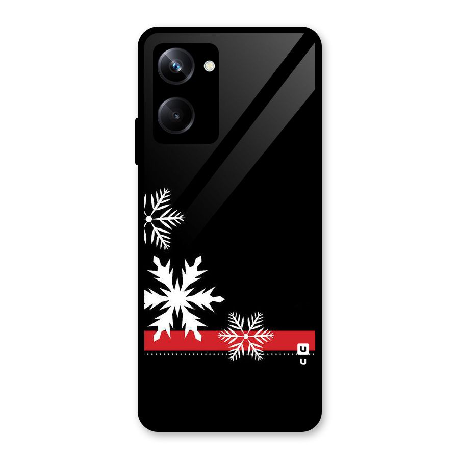 Snowflake Ribbon Glass Back Case for Realme 10 Pro