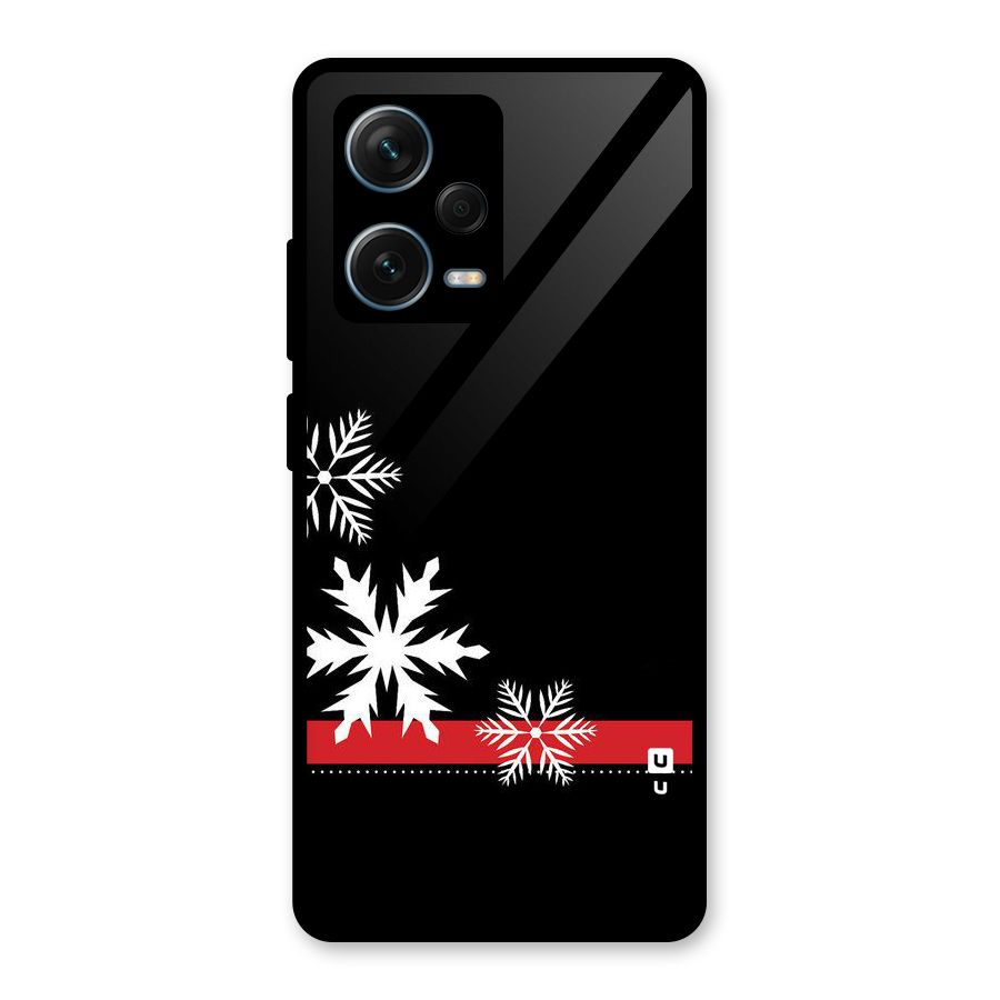 Snowflake Ribbon Glass Back Case for Redmi Note 12 Pro Plus 5G