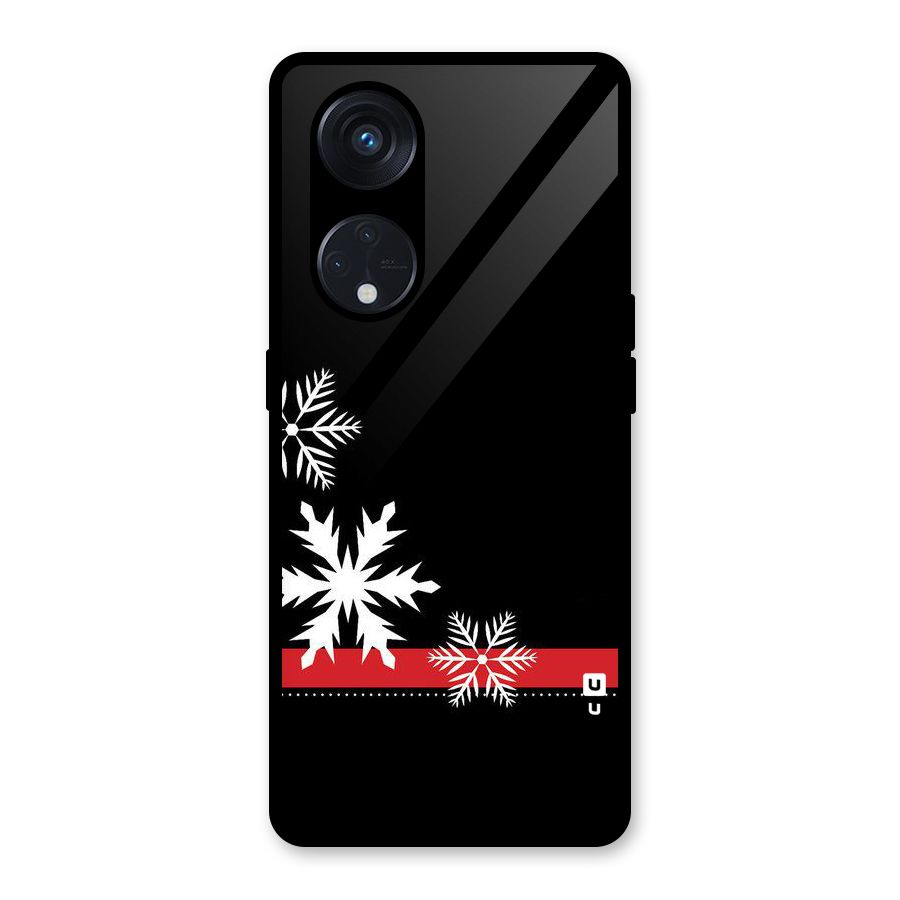 Snowflake Ribbon Glass Back Case for Reno8 T 5G