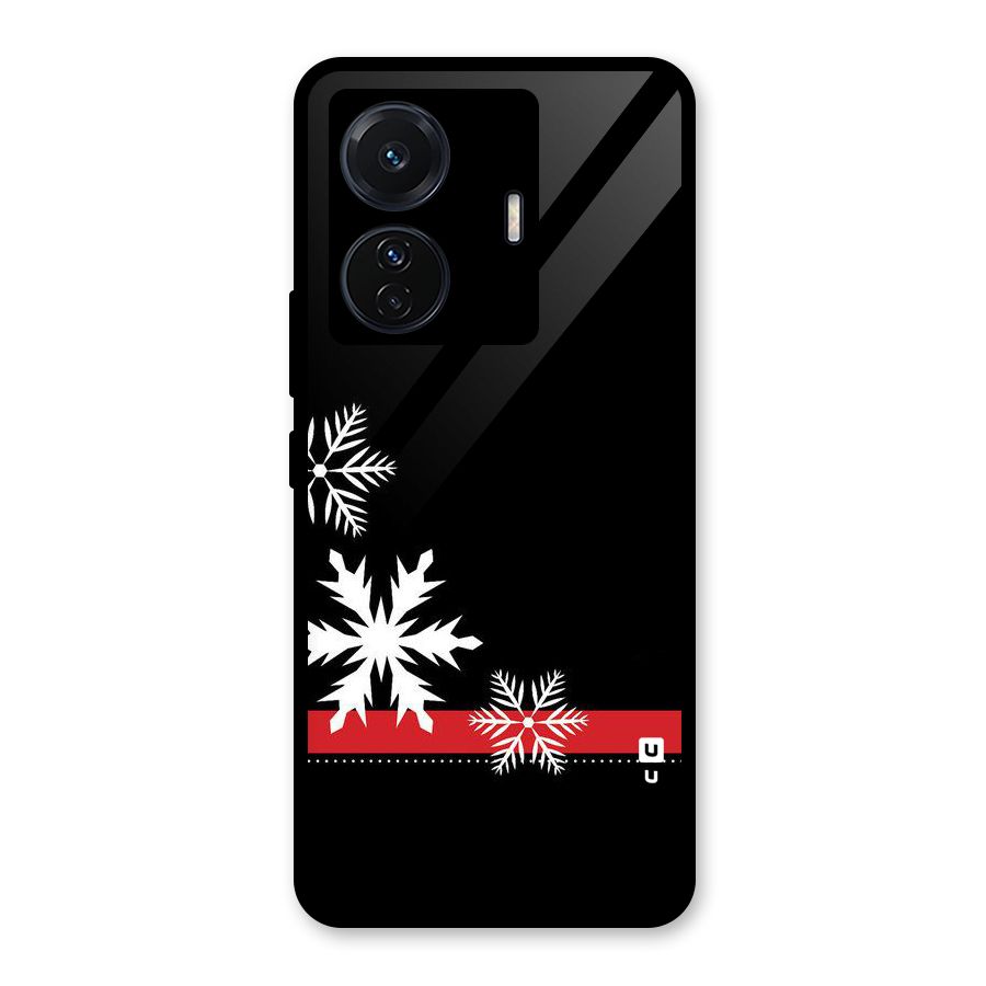 Snowflake Ribbon Glass Back Case for Vivo T1 Pro