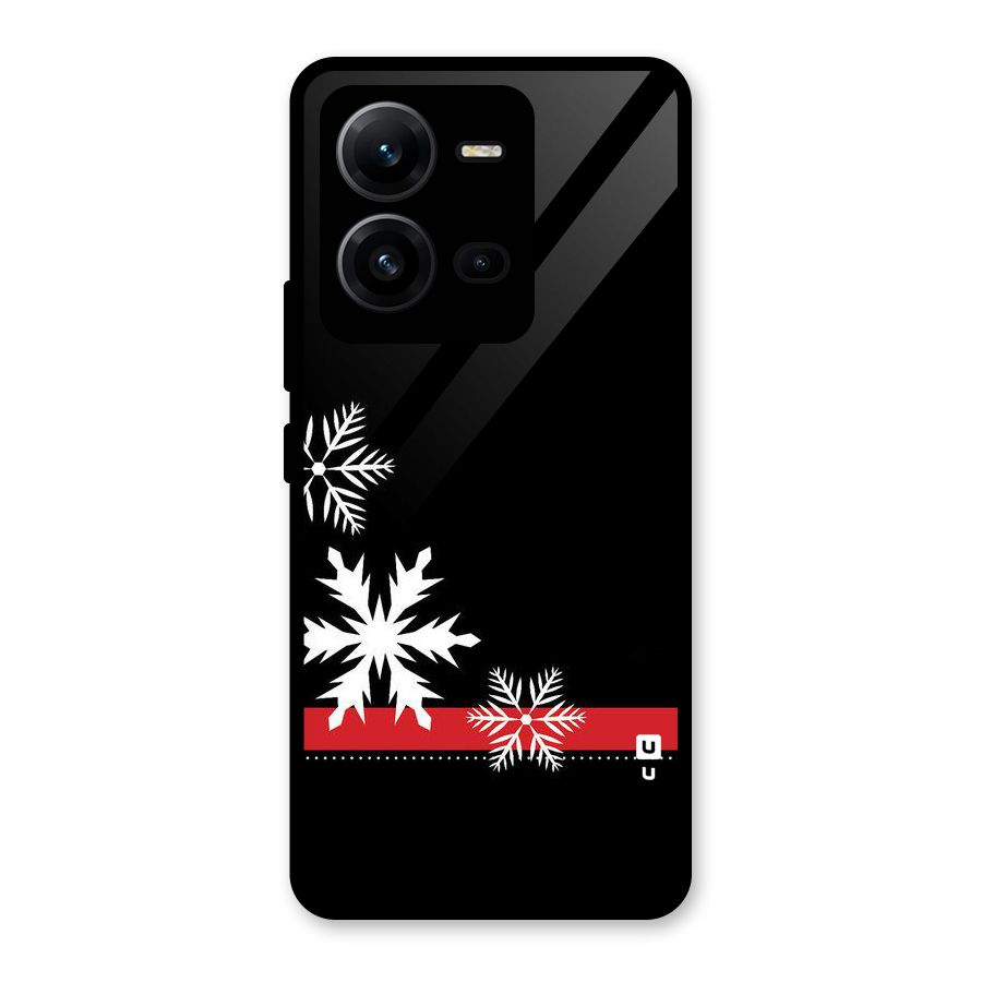 Snowflake Ribbon Glass Back Case for Vivo V25