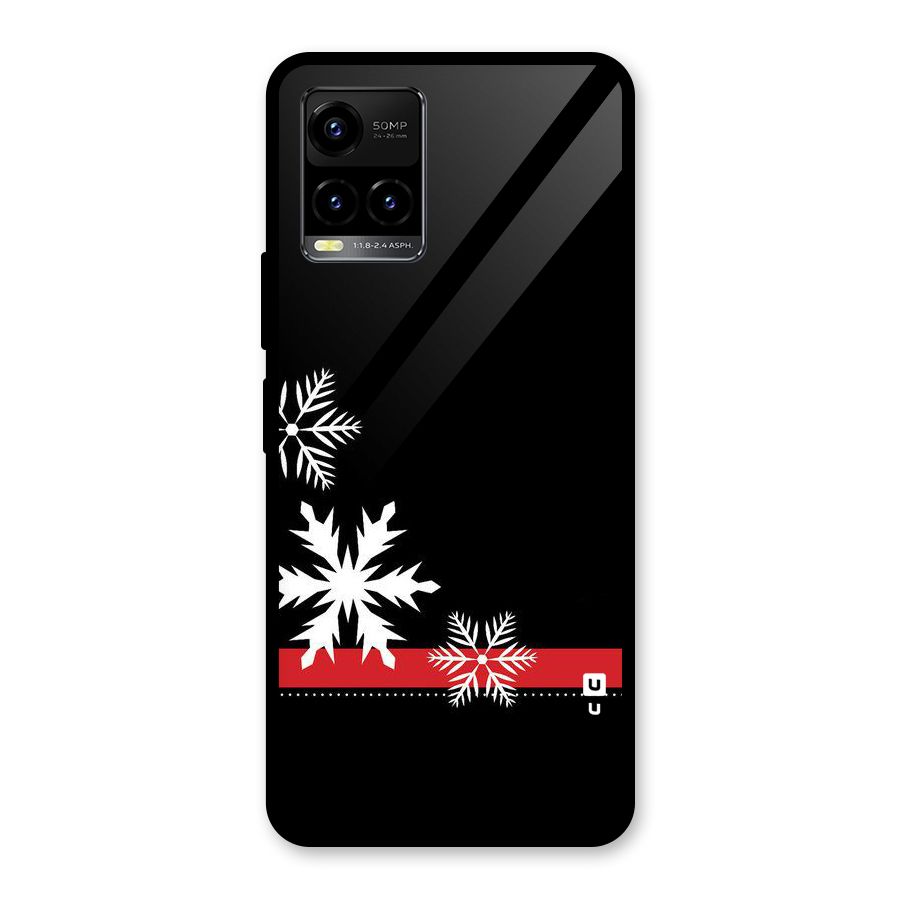 Snowflake Ribbon Glass Back Case for Vivo Y21A