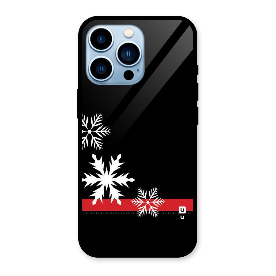 Snowflake Ribbon Glass Back Case for iPhone 13 Pro