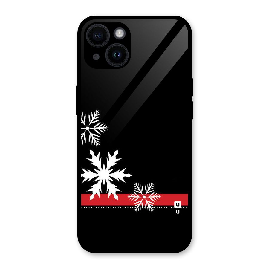 Snowflake Ribbon Glass Back Case for iPhone 14