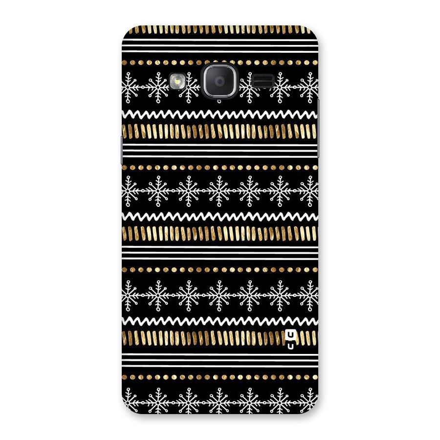 Snowflakes Gold Back Case for Galaxy On7 2015