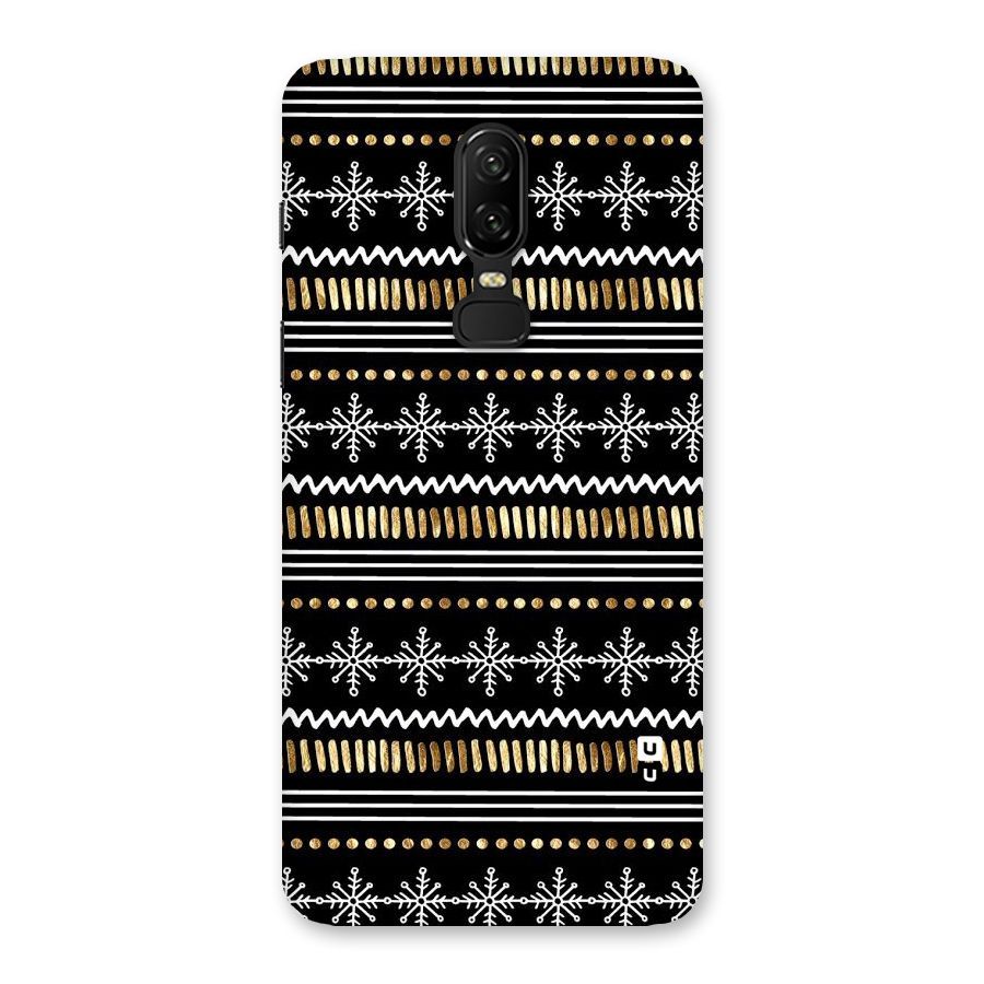 Snowflakes Gold Back Case for OnePlus 6