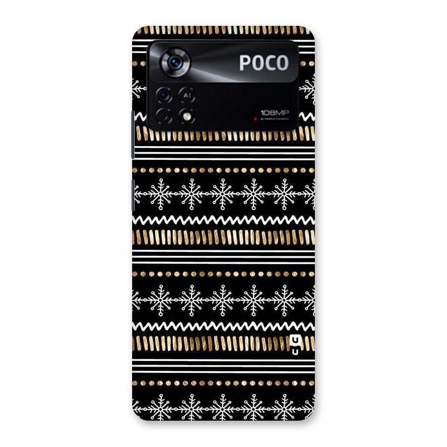 Snowflakes Gold Back Case for Poco X4 Pro 5G
