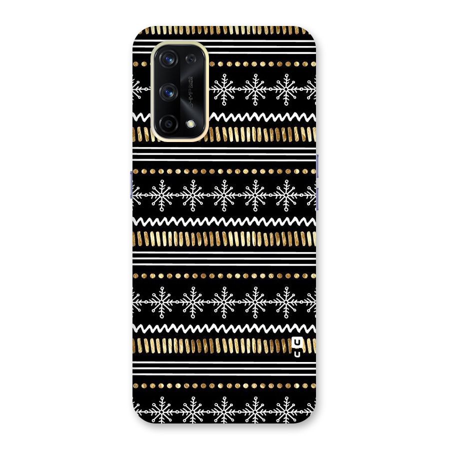 Snowflakes Gold Glass Back Case for Realme X7 Pro
