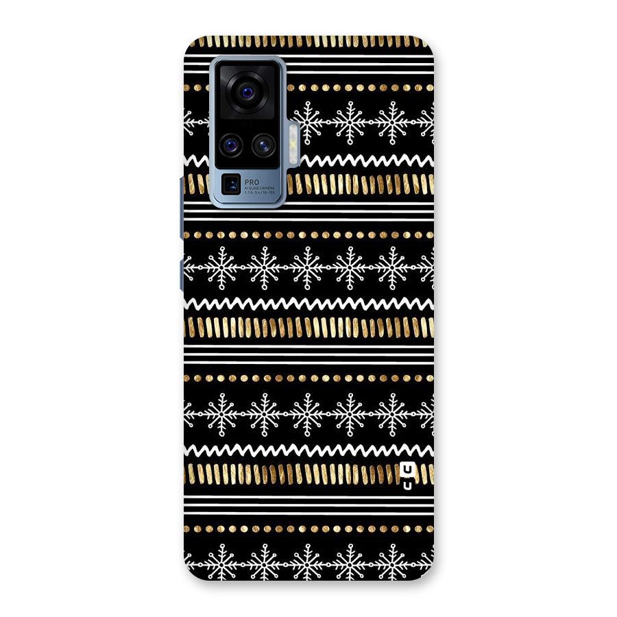 Snowflakes Gold Back Case for Vivo X50 Pro