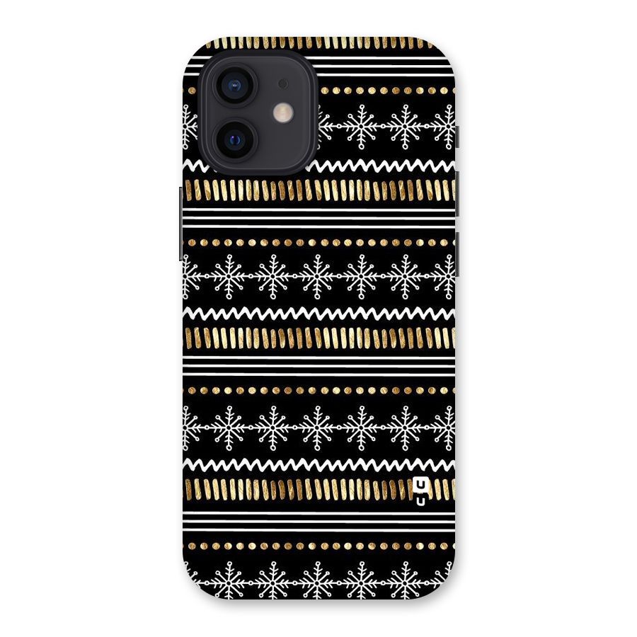 Snowflakes Gold Back Case for iPhone 12