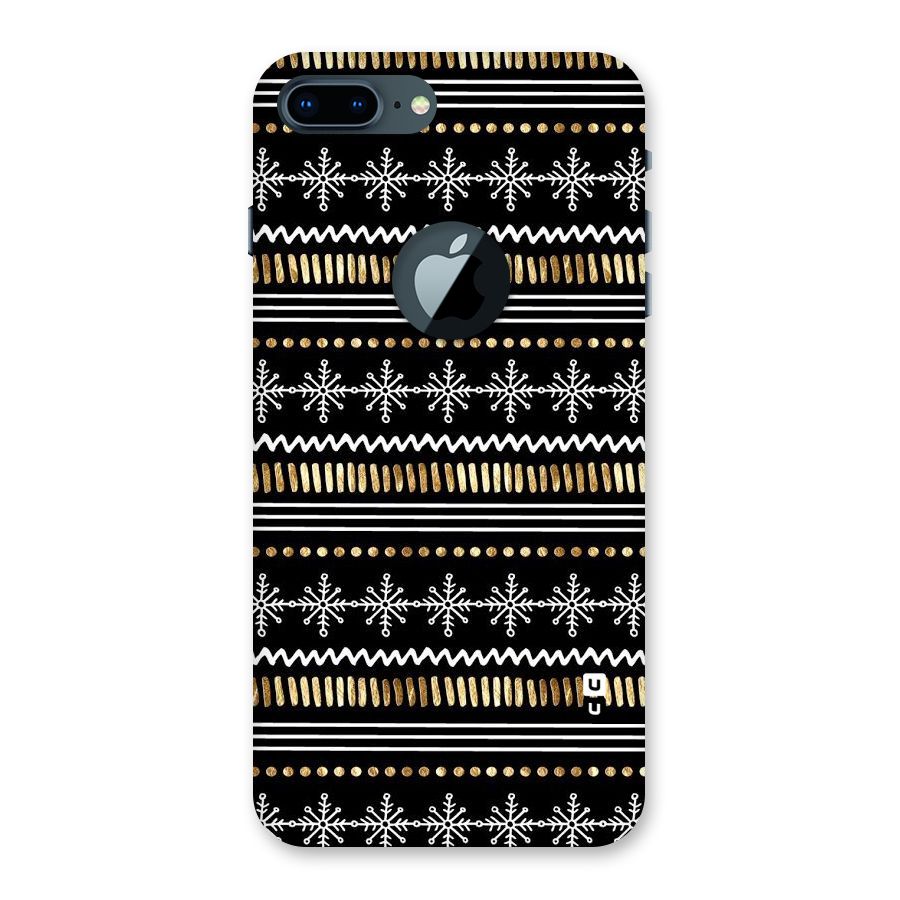 Snowflakes Gold Back Case for iPhone 7 Plus Logo Cut