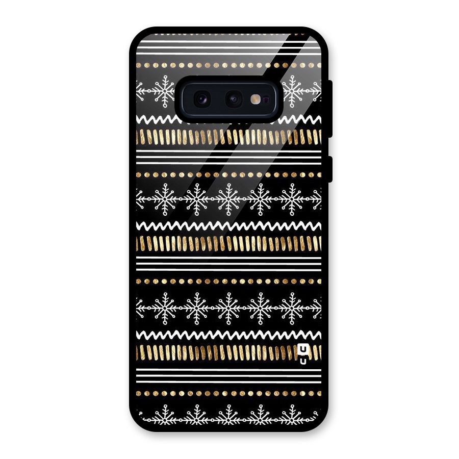 Snowflakes Gold Glass Back Case for Galaxy S10e