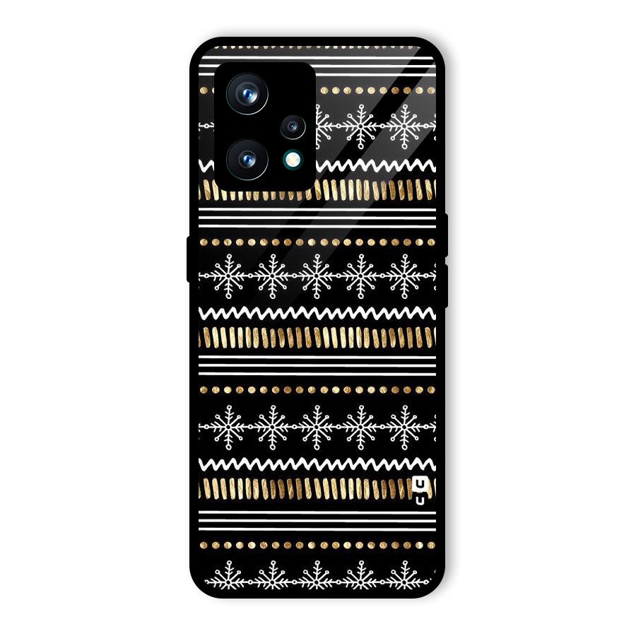 Snowflakes Gold Glass Back Case for Realme 9 Pro Plus 5G