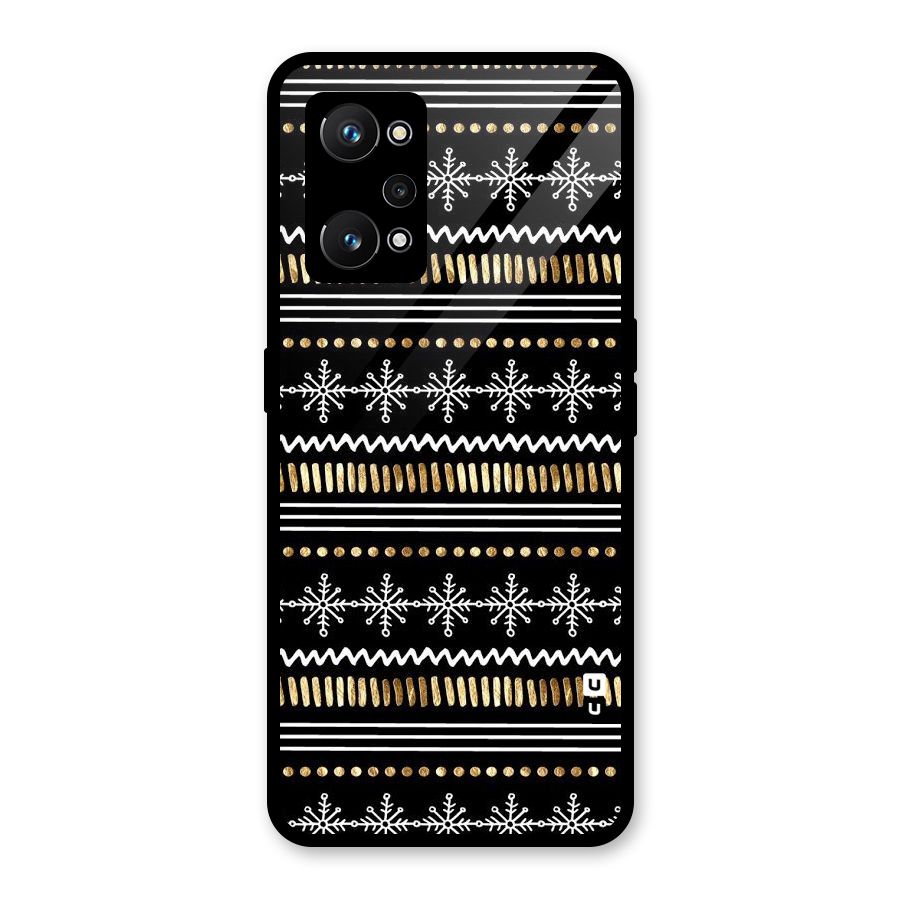 Snowflakes Gold Glass Back Case for Realme GT Neo 3T