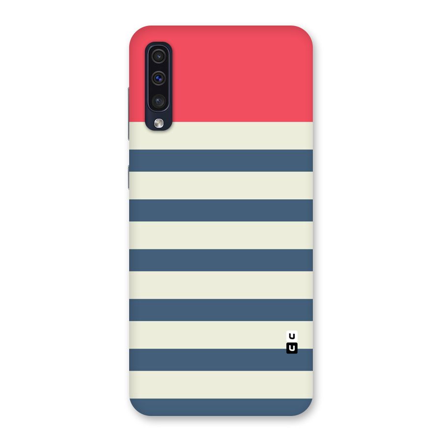 Solid Orange And Stripes Back Case for Galaxy A50s