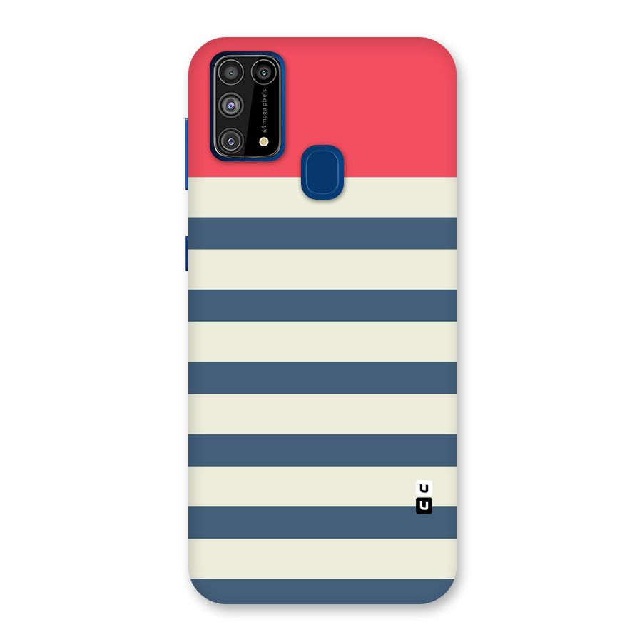 Solid Orange And Stripes Back Case for Galaxy M31