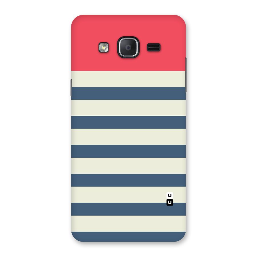 Solid Orange And Stripes Back Case for Galaxy On7 2015