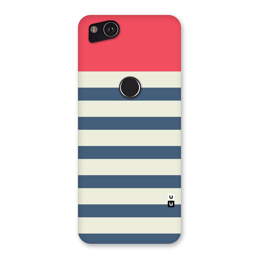 Solid Orange And Stripes Back Case for Google Pixel 2