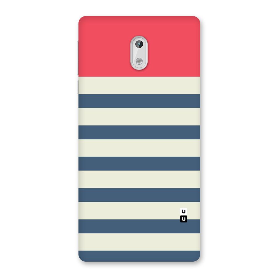 Solid Orange And Stripes Back Case for Nokia 3